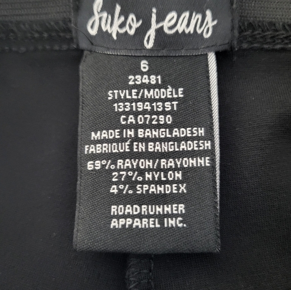 Suko Jeans Mid-Rise Black Leggings Size 6 - Picture 5 of 7